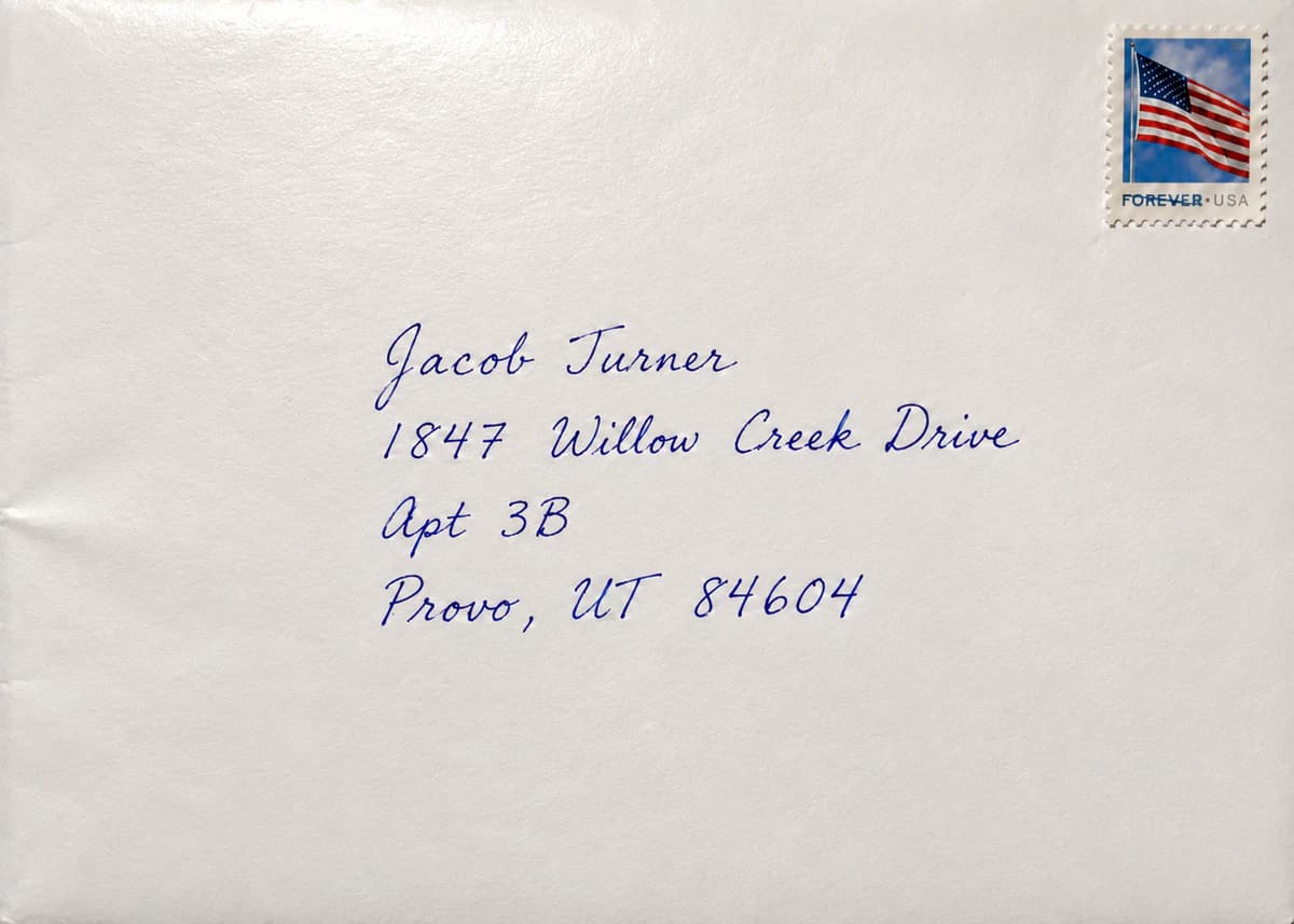 A stamped envelope addressed to an employee